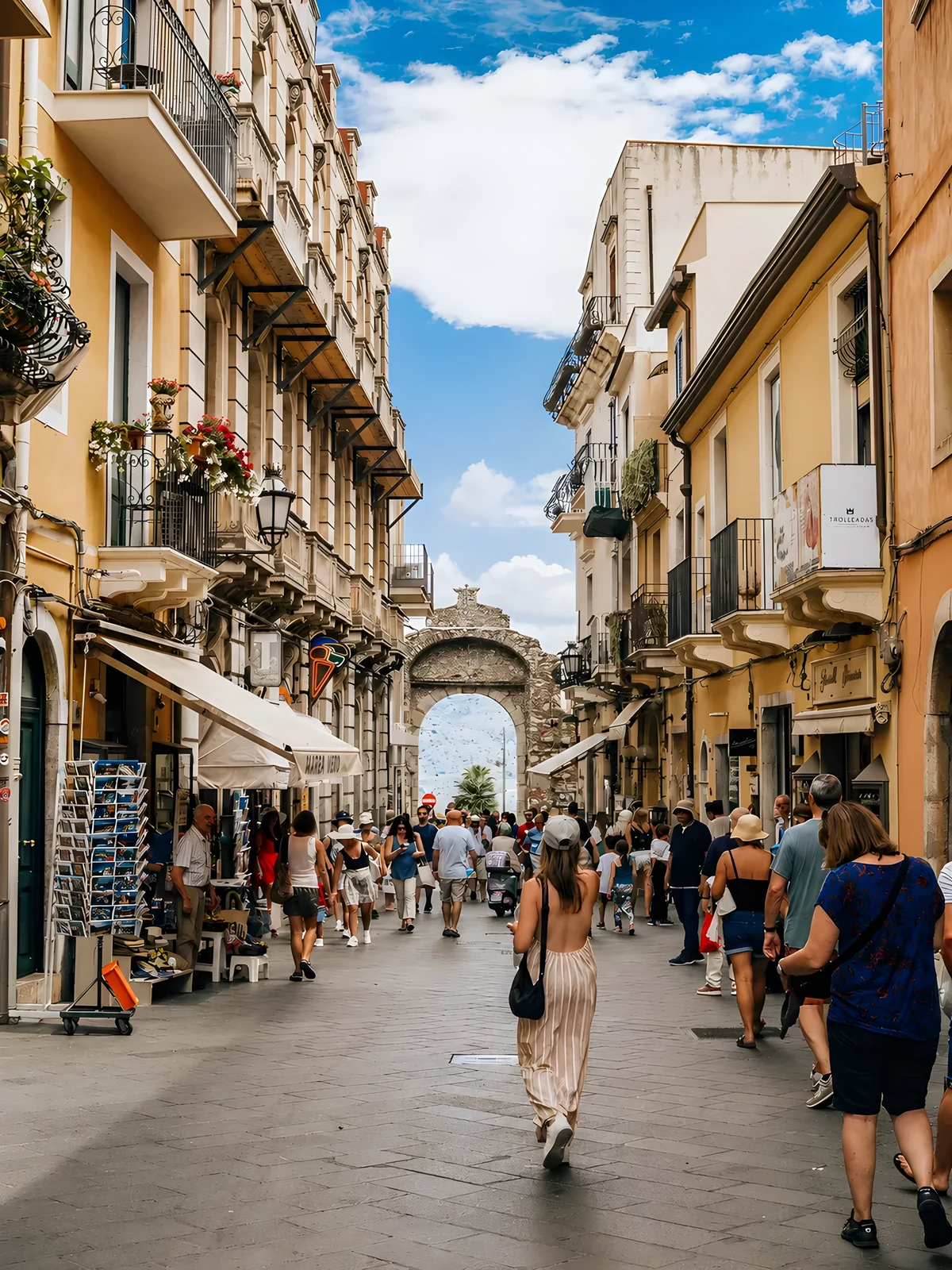 Corso Umberto, la via principale del centro storico di Taormina